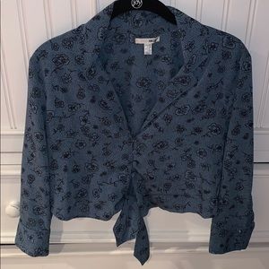 button down crop top